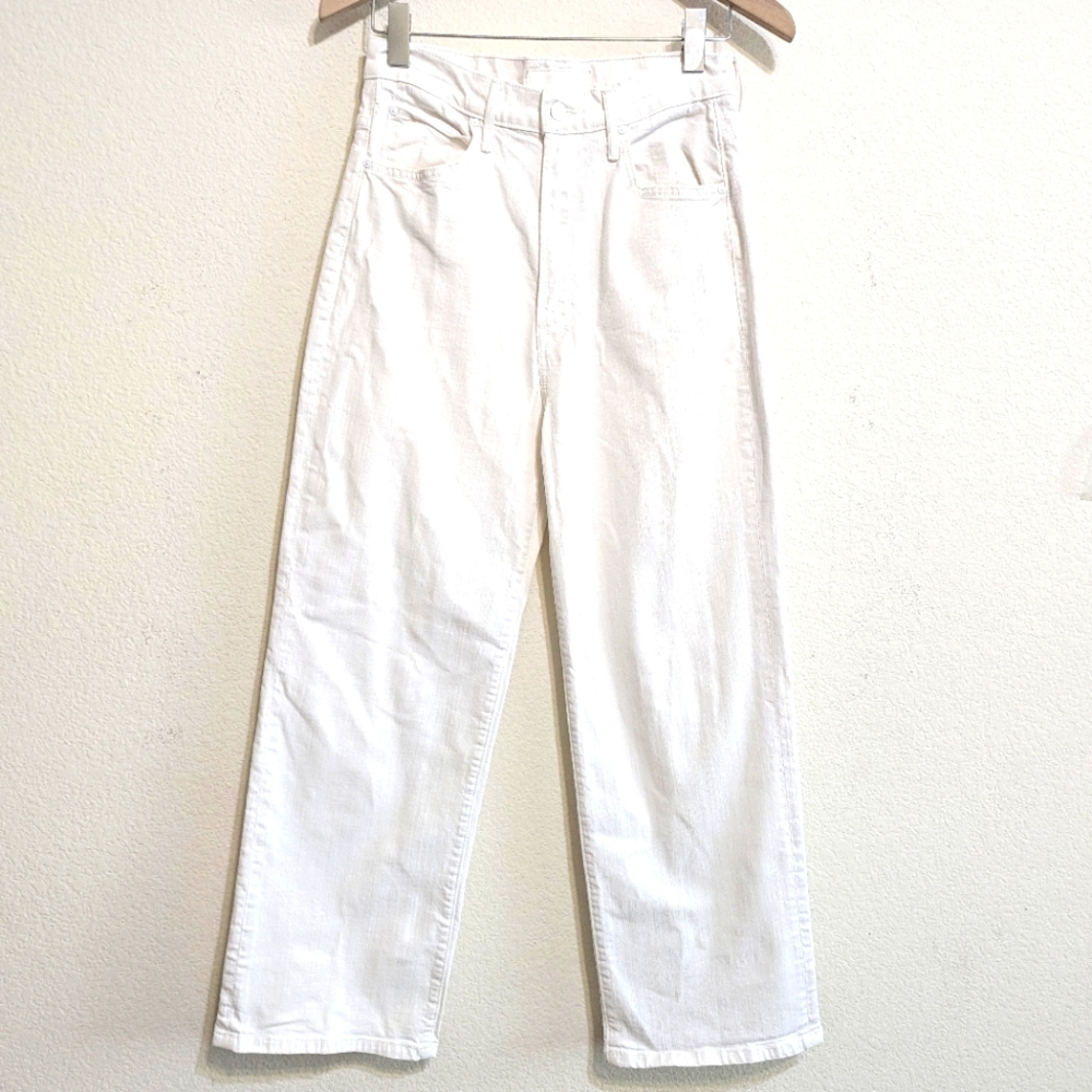 MOTHER Crisp White Wide Leg Jeans